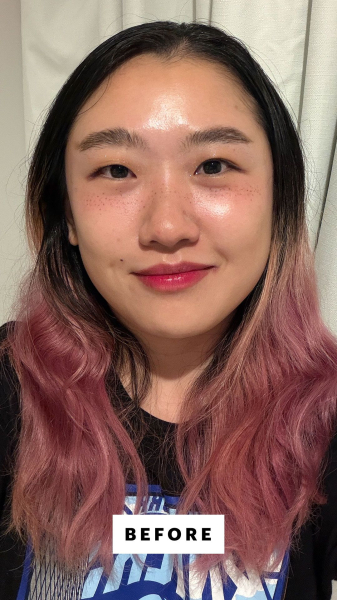 Allure Commerce Editor Sarah Han before using Dr. Groot Scalp Revitalizing Solution Thickening Shampoo  Conditioner