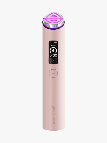 Medicube Booster Pro x2 in branded component on a light gray background
