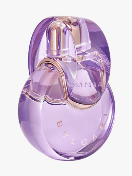 Bulgari Omnia Amethyste Eau De Parfum in branded component on a light gray background